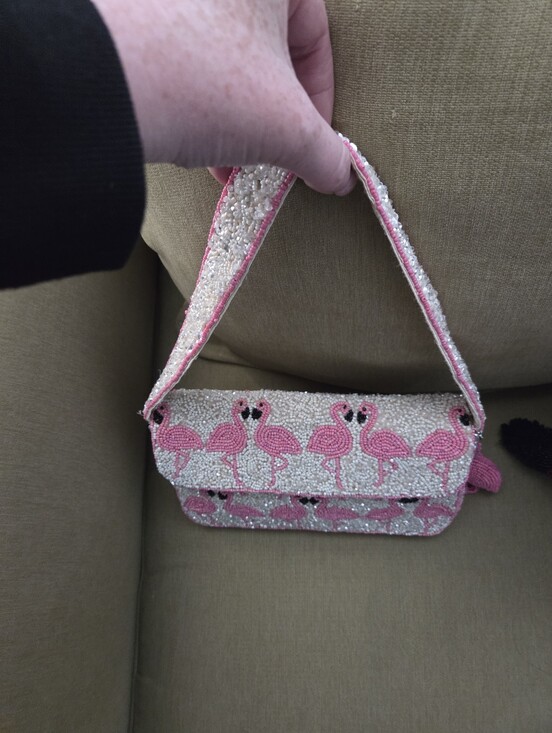 Made in India Handbags - Viral Beaded Flamingo Bag